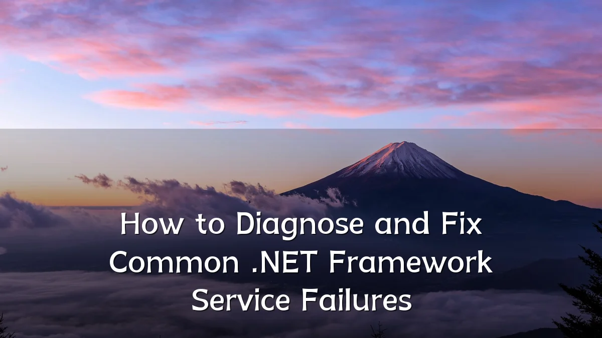 How to Diagnose and Fix Common .NET Framework Service Failures